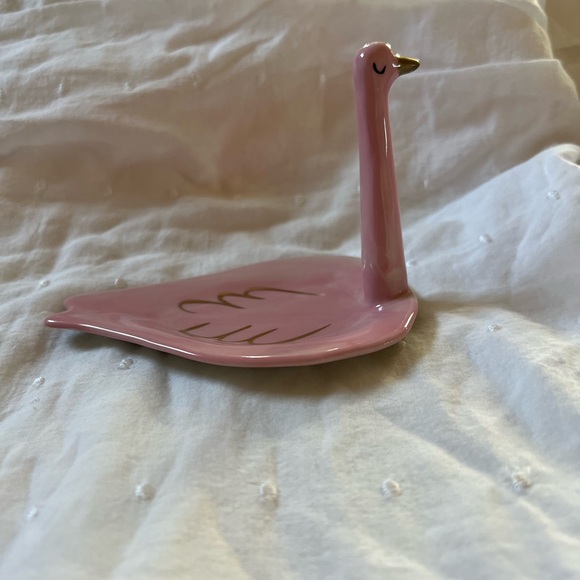 Anthropologie Pink Flamingo Swan Bird Trinket Jewelry Dish Ring Gail CC ~new - Picture 2 of 4